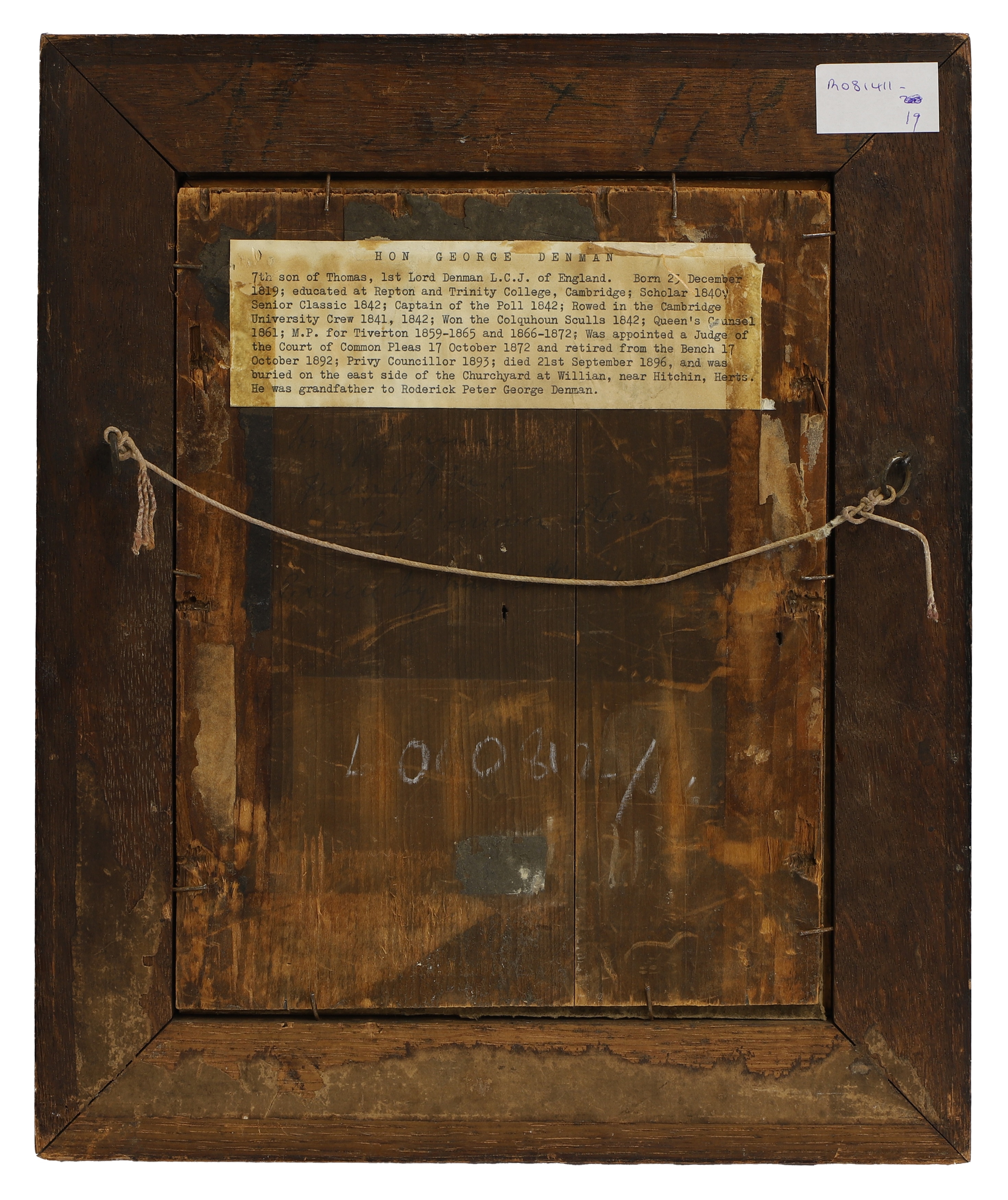 James Hayllar | Portrait of Hon. George Denman head and shoulders (1880 ...