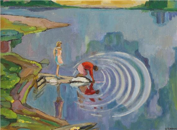 Washing in the river by Viktor Templin