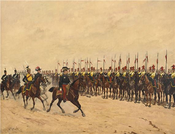 Régiment de cavalerie avant la bataille by Georges Louis Hyon