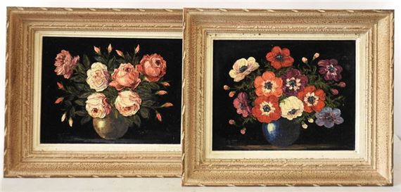 Oil on black velvet pasted on isorel by Robert Giovani, 20th century