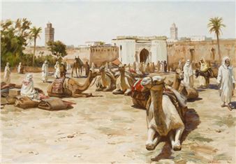 Charles PRELAT (20th) The caravan stopping... - Lot 19 - Briscadieu - Charles Prelat