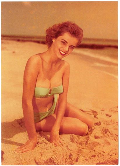 Scarce Original (No Repro.) BUNNY YEAGER Pin Up Postcard by Bunny Yeager, March 13