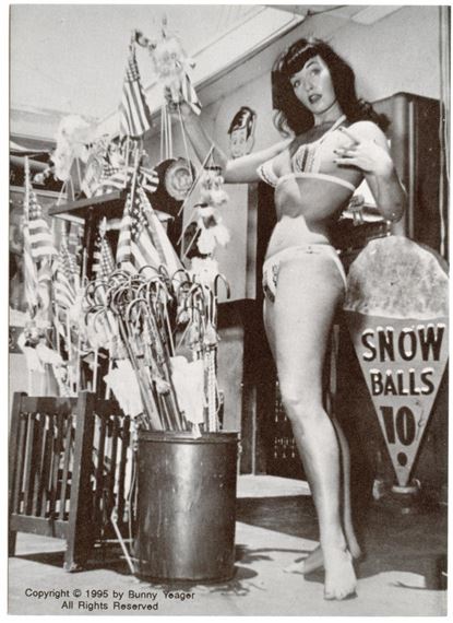 Scarce Original (No Repro.) BUNNY YEAGER Pin Up Postcard by Bunny Yeager, March 13
