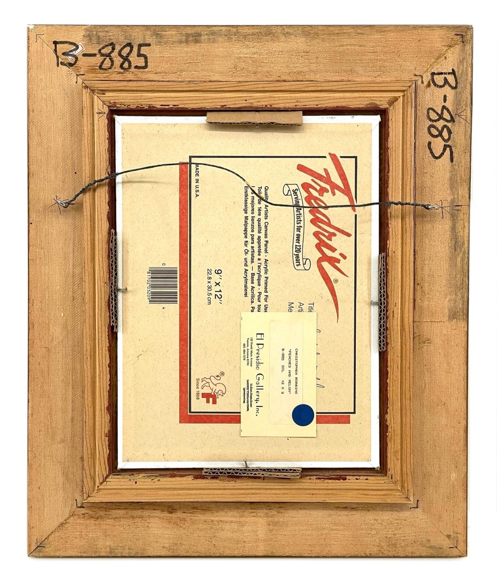 Artwork by Christopher Robbins, Peaches And Melon, Made of OIL ON BOARD