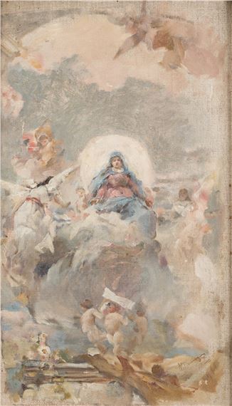 MANUEL DOMINGUEZ MEUNIER (Rome, 1870 - doc. until 1910) "The Assumption of the Virgin" by Manuel Dominguez Meunier, 1870