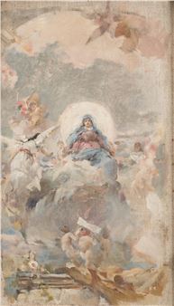 MANUEL DOMINGUEZ MEUNIER (Rome, 1870 - doc. until 1910) &quot;The Assumption of the Virgin&quot; - Manuel Dominguez Meunier