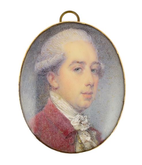 Y Jeremiah Meyer, R.A. (Anglo-German, 1735-1789) Portrait miniature of a gentlemanwatercolour on by Jeremiah Meyer