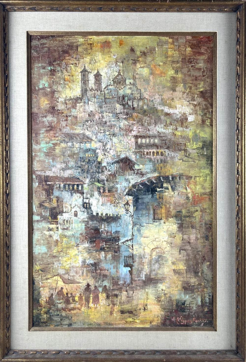 Artwork by Antonio Vasquez Parra, City scene, Made of Oil on canvas