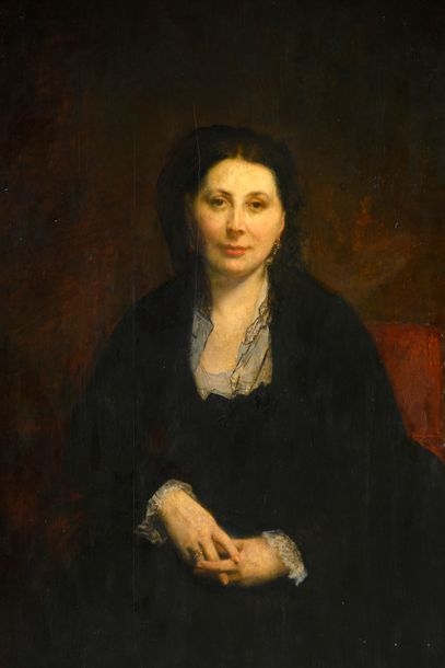 Artwork by Gustave Ricard, Portrait of a Lady of Quality, circa 1870, Made of Oil on panel