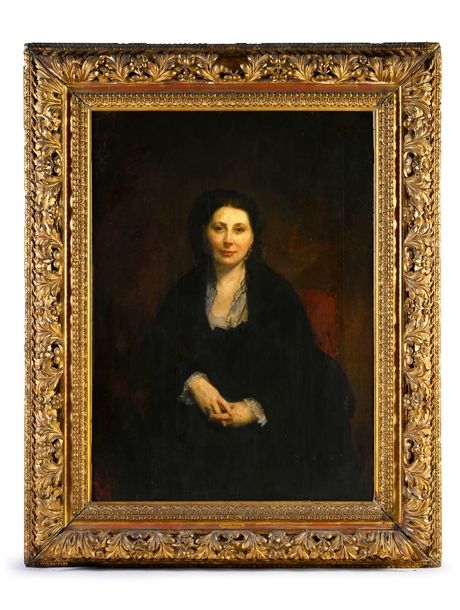 Artwork by Gustave Ricard, Portrait of a Lady of Quality, circa 1870, Made of Oil on panel