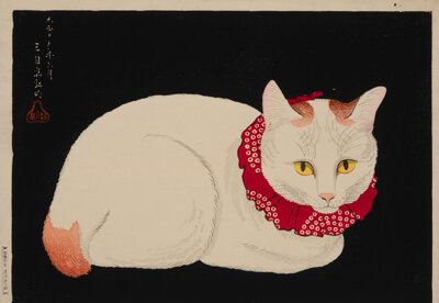 A White Cat (Shiro neko) , 1924 (Taisho 13 by Takahashi Shōtei, 1924