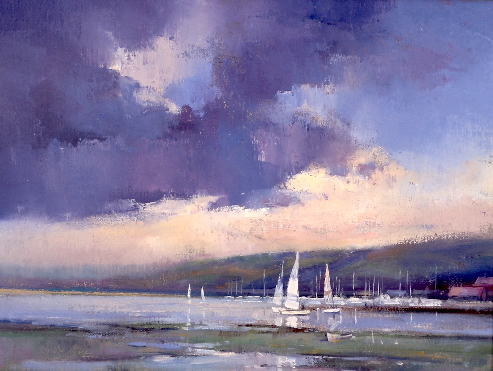 Artwork by Ignatius Marx, SAIL BOATS ON THE LAKE, Made of oil on canvas