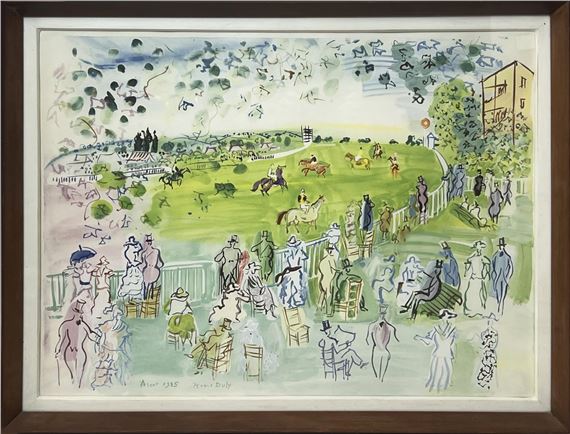 RAOUL DUFY、ASCOT、海外版超希少レゾネ、新品額付 Raoul Dufy, 1969, Ascot, lithograph in colors printed by Mourlot