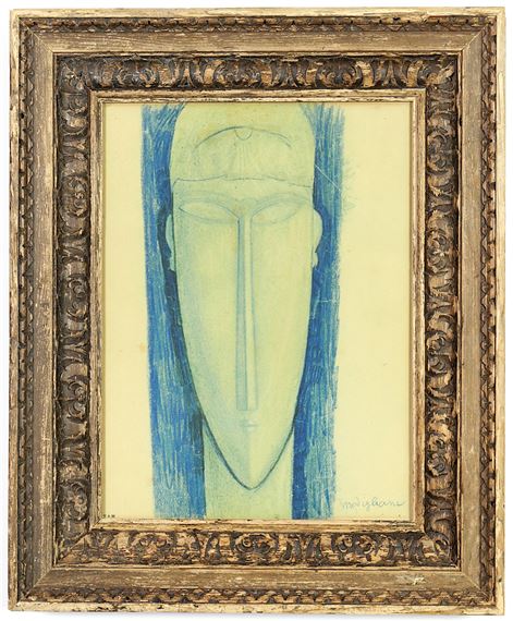 Amedeo Modigliani | Head in blue/green Signed in the plate print ...