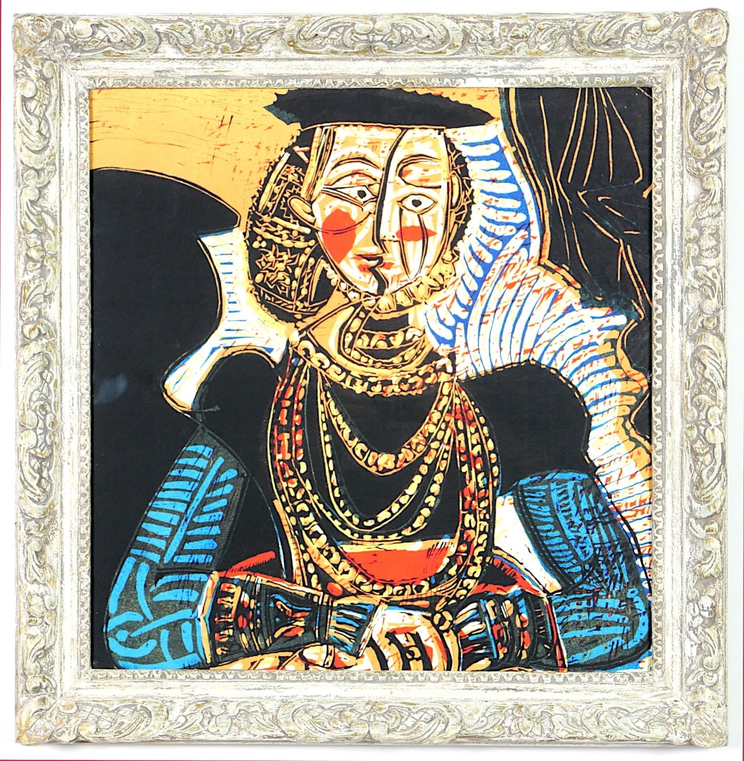 Pablo Picasso | Portrait of a woman after Lucas Cranach on silk Vintage ...