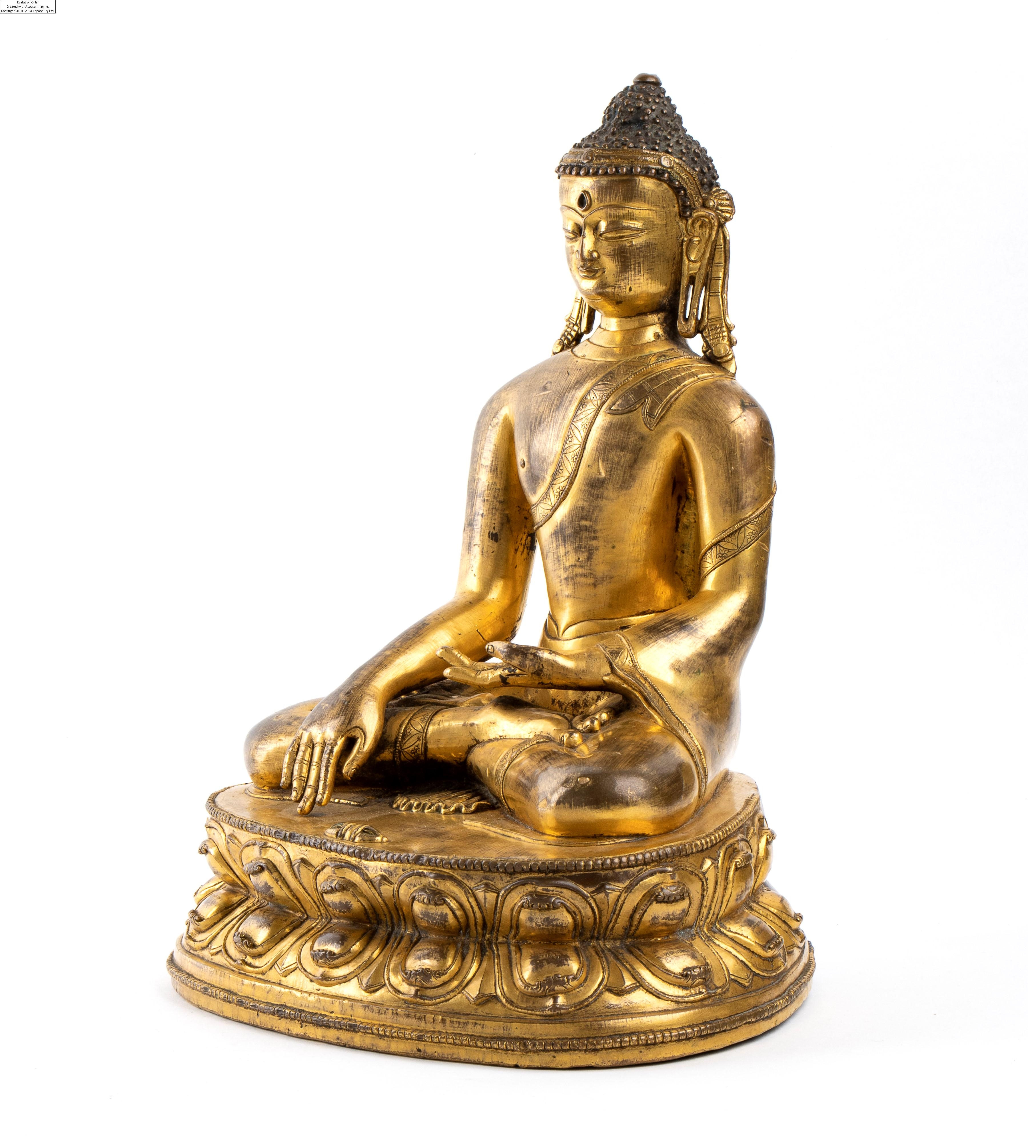 Artwork by Chinese School, 19th Century, A GILT BRONZE BUDDHA, Made of GILT BRONZE