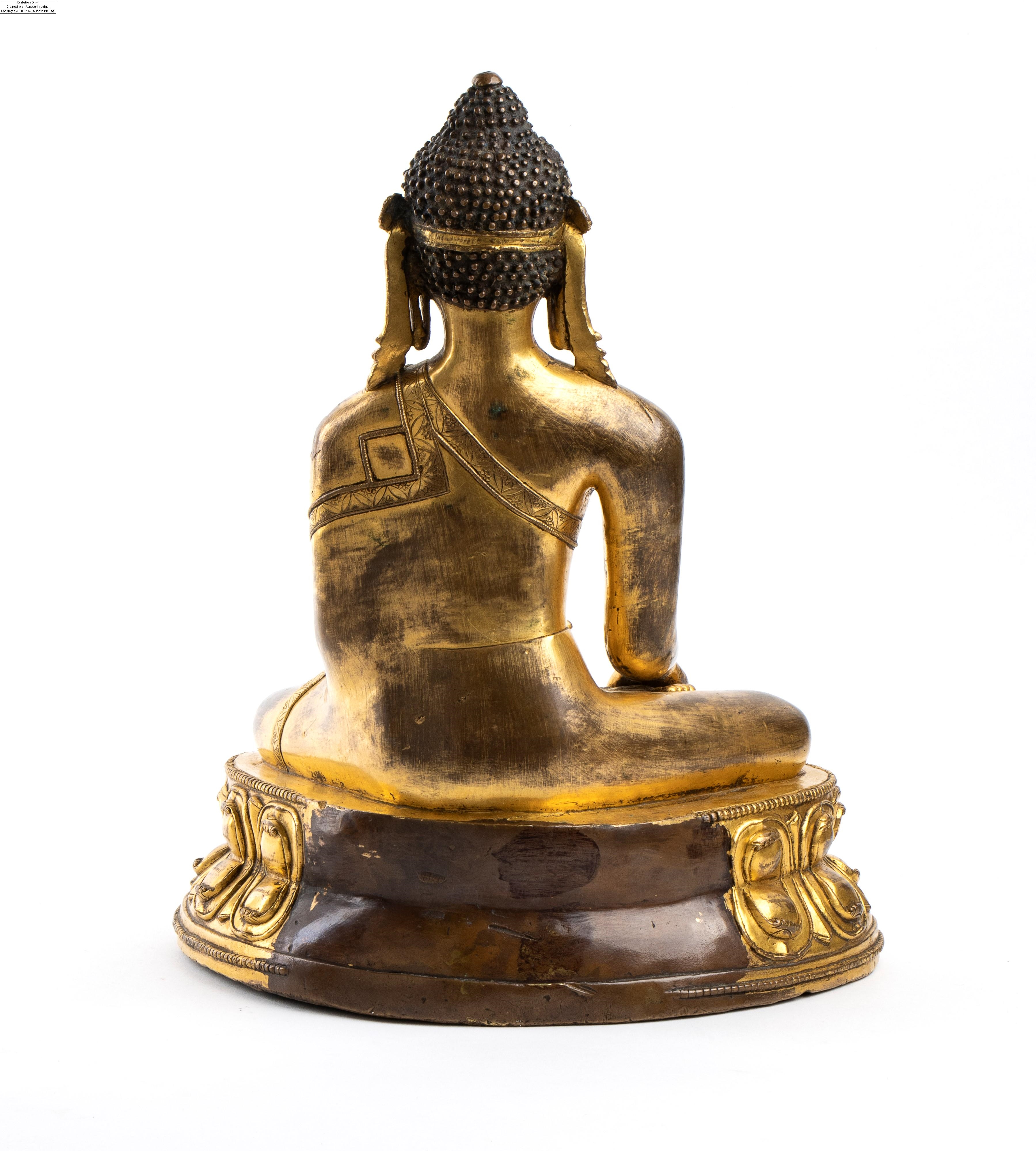 Artwork by Chinese School, 19th Century, A GILT BRONZE BUDDHA, Made of GILT BRONZE
