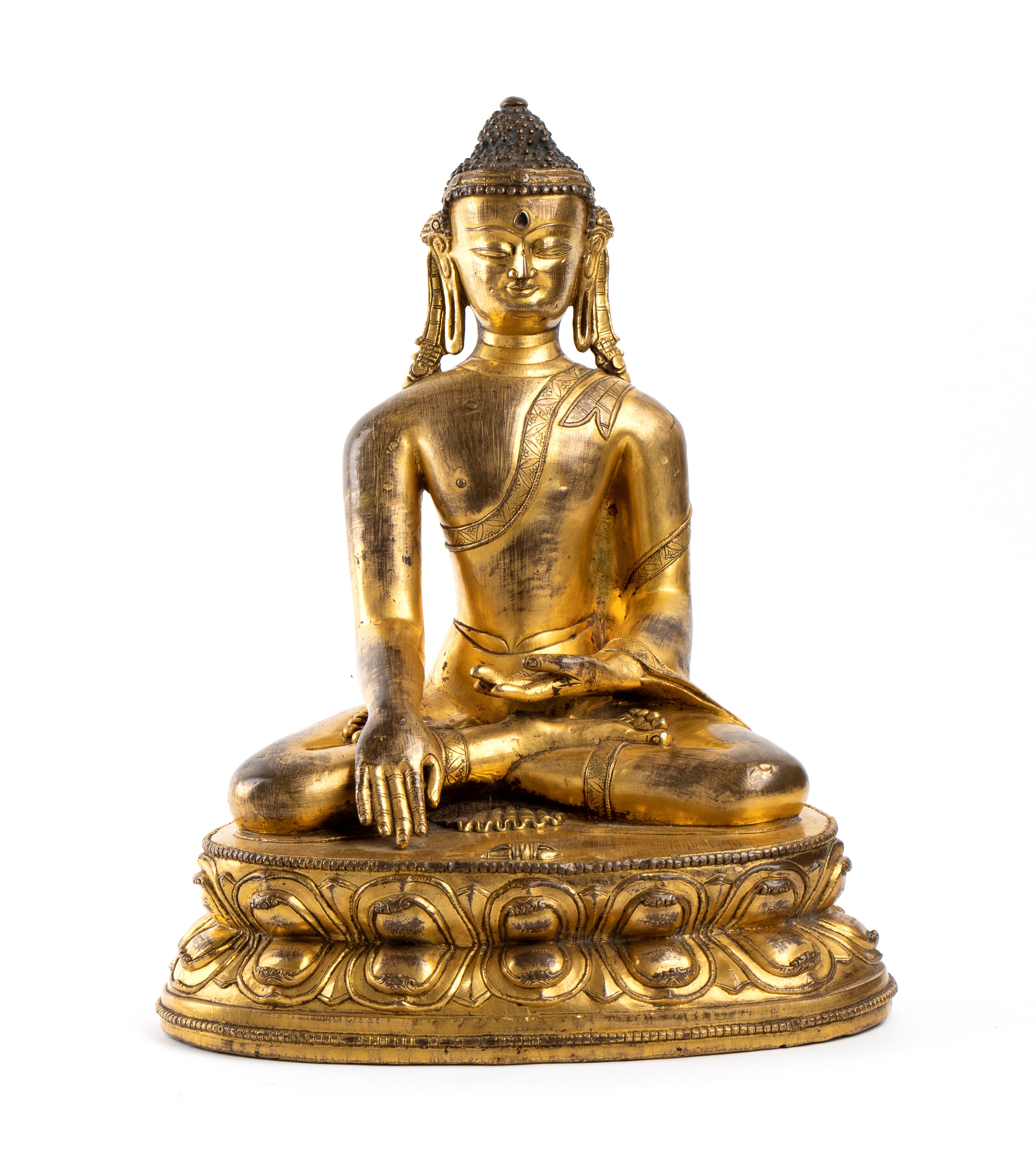 Artwork by Chinese School, 19th Century, A GILT BRONZE BUDDHA, Made of GILT BRONZE