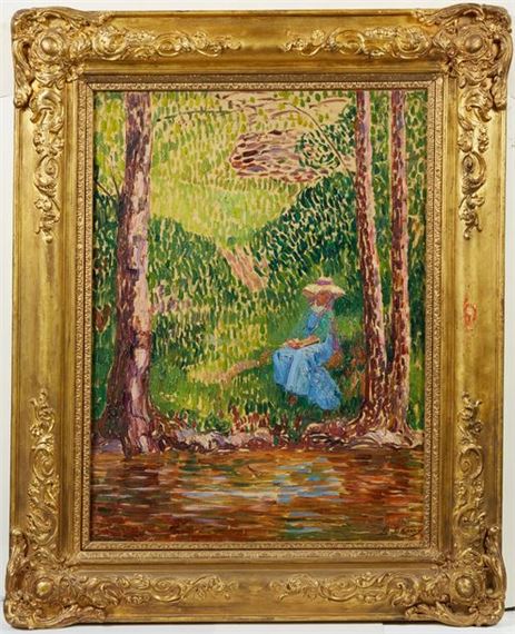 Léon Detroy | Léon DETROY (1857-1955) Elegant woman on the banks of the ...