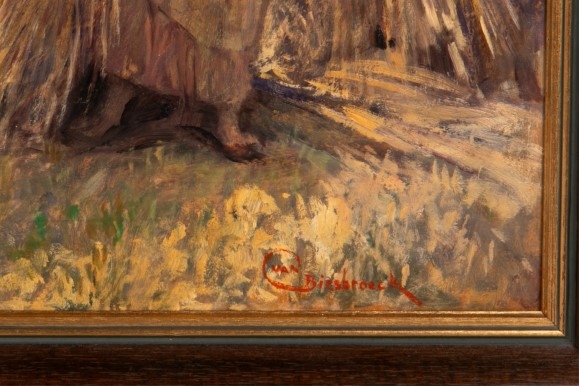 Artwork by Jules-Pierre van Biesbroeck, La moisson, Made of Oil on board