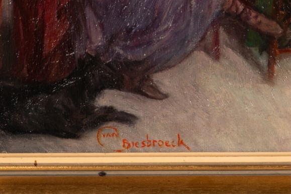 Artwork by Jules-Pierre van Biesbroeck, La plage, Made of Oil on canvas