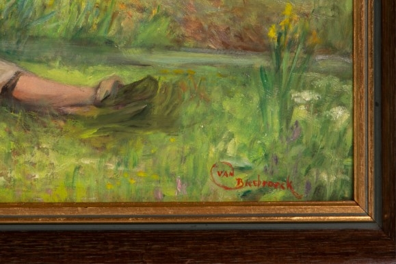 Artwork by Jules-Pierre van Biesbroeck, La sieste, Made of Oil on board