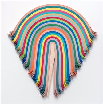 Dynamic Striped Sculptures by Derrick Velasquez Cascade With Vinyl Color