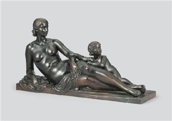 Woman and Child bathing - Auguste Guenot