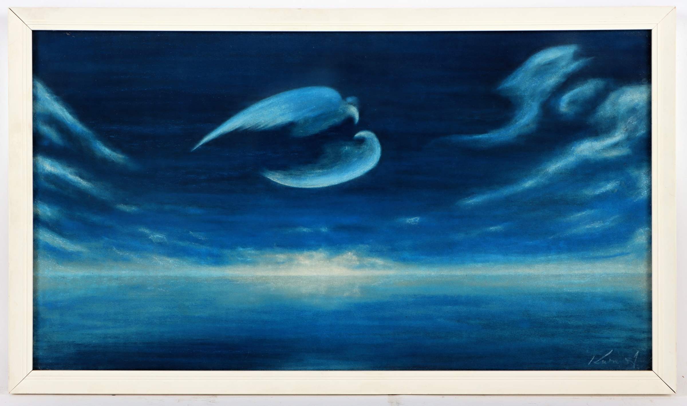 Artwork by Miloš Kurovský, V oblacích, Made of pastel na veluru