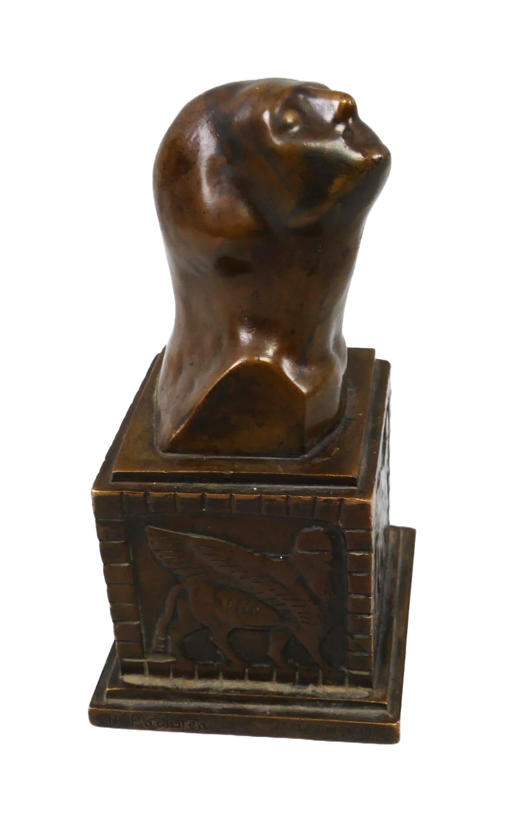 Artwork by Dimitrie Paciurea, Chimera, Made of bronze