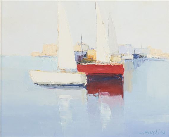 La barque rouge by Joseph A. Muslin