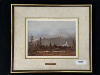 Heinz V. Pundleider "In the Adiondacks" Painting - Heinz V. Pundleider