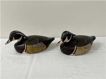 2 Ken Harris Wood Duck Decoys - Ken Harris