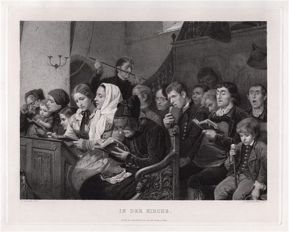 In the Church by Benjamin Vautier the Elder, 1887