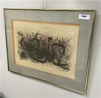 Colored Framed Lithograph by Miro - Joan Miró