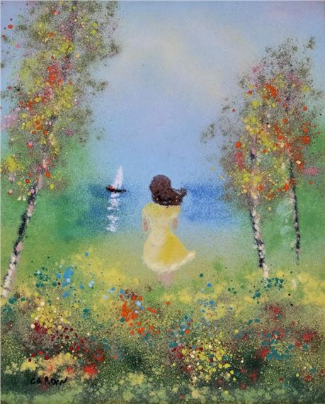 Louis Cardin サイン入り エナメル 銅 絵画アート 80年代② Louis Cardin Art - Etsy