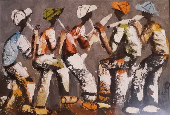 Pennywhistlers by Peter Sibeko, dated ’88
