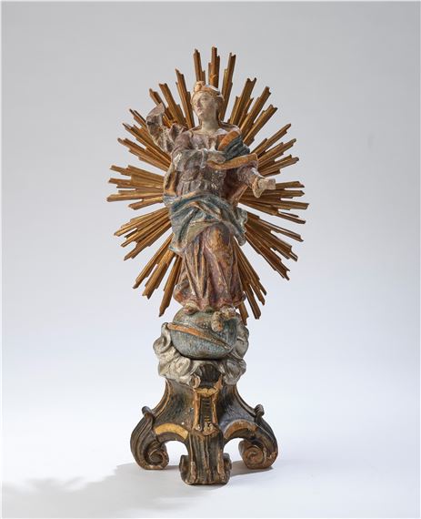 Kleine barocke Maria Immaculata vor Strahlenkranz, süddeutsch Mitte 18. Jh by German School, 18th Century