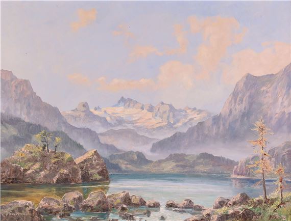 (Triest 1887-1963 Wien) Gosausee mit Blick auf Dachstein by Viktor Gutman