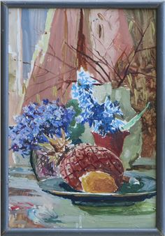 Pavasara klusā daba ar ananāsu 1960 - Alberts Vucāns