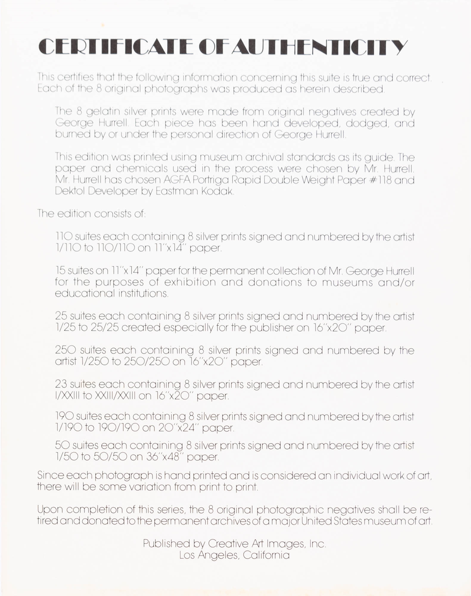 Artwork by George Hurrell, Portfolio II, Made of gelatin silver prints with 6 ff