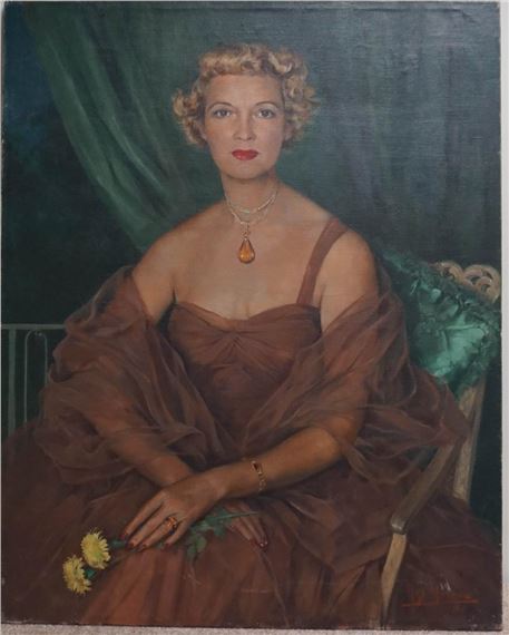 Portrait of a Georgetown Debutant by Max Moreau, dated 1952