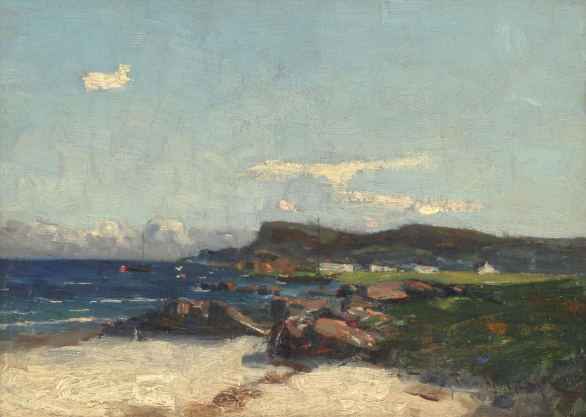 Artwork by John Reid Murray, Coastal landscape, Made of oil on canvas