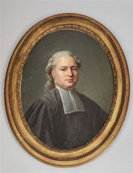 Portrait of a magistrate Oval canvas Height : 68 by Jean-Baptiste Robin, dated 1778