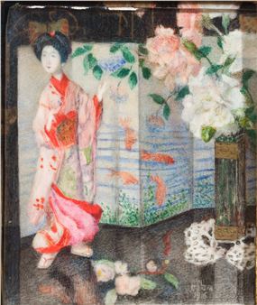 Geisha con paravento - Giuseppina Clava