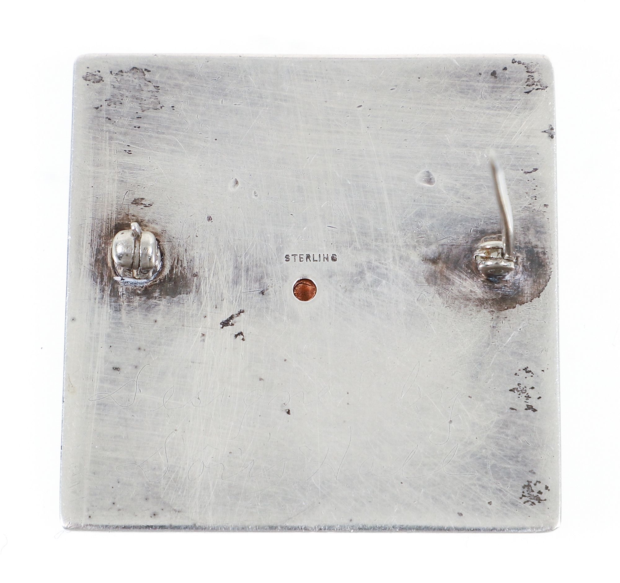 Artwork by Doris Hall, Doris Hall Silver Enamel Portrait Pin, Made of Silver Enamel