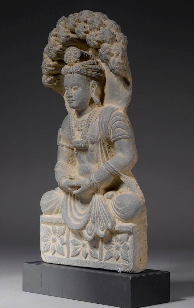 Gandhara School 3rd Century | A GREY SCHIST FIGURE OF SIDDHARTA (1975 ...