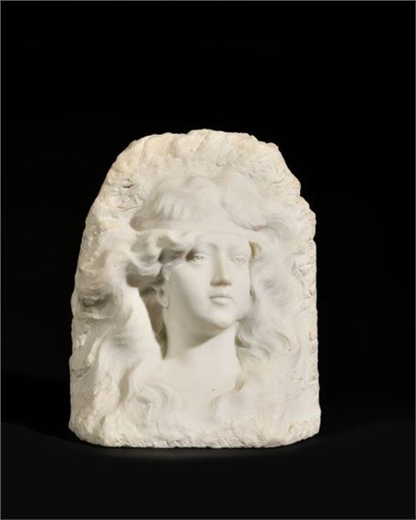 Woman with headband  signed lower right. 38 x 30 cm by Etienne Lenhoir