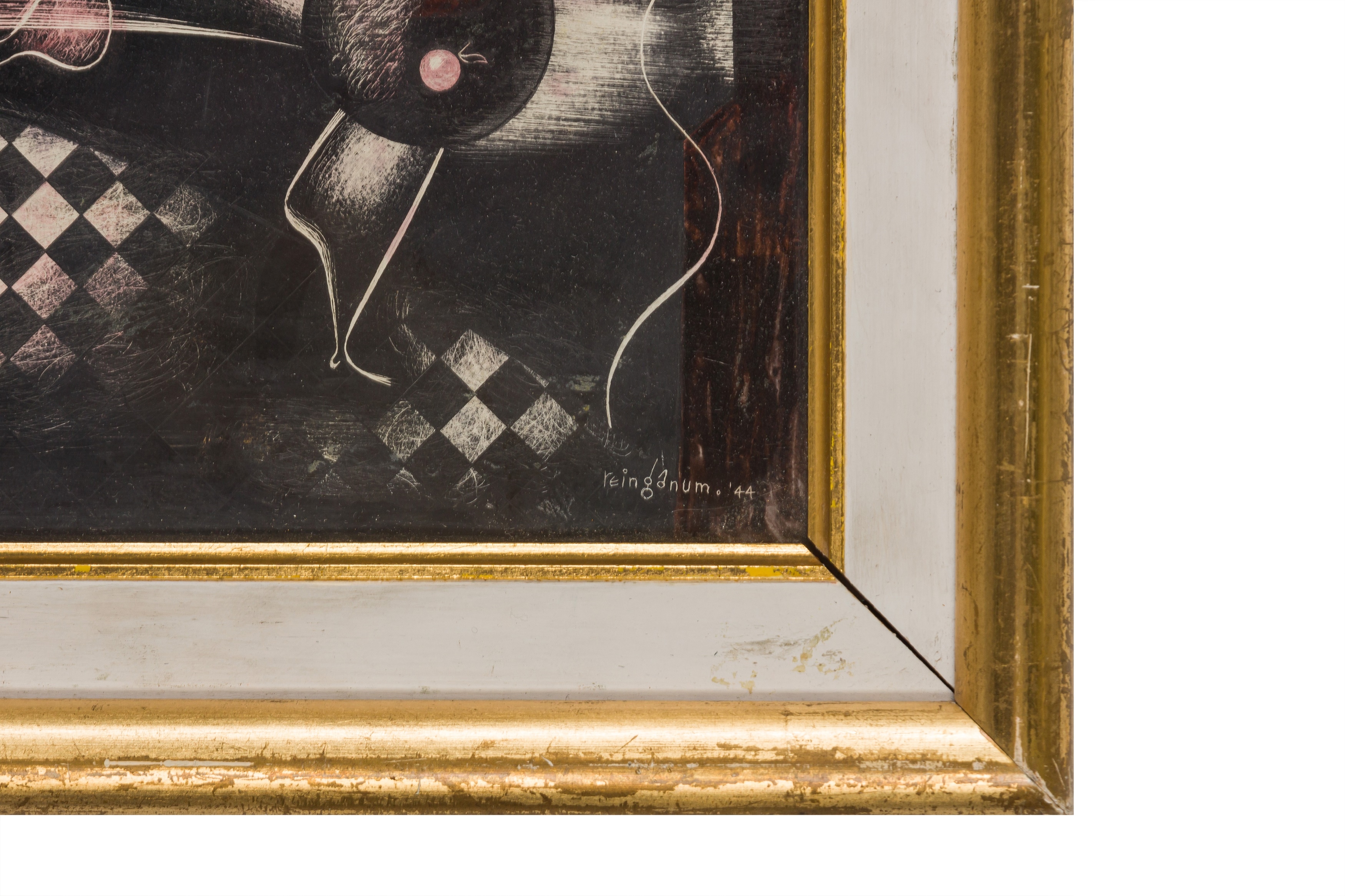 Artwork by Victor Reinganum, 
Judgement of Paris
signed and dated 'reinganum.' (lower right)

, Made of oil and gesso on board