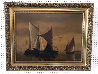 Sailboats on the evening water - Charles Evison